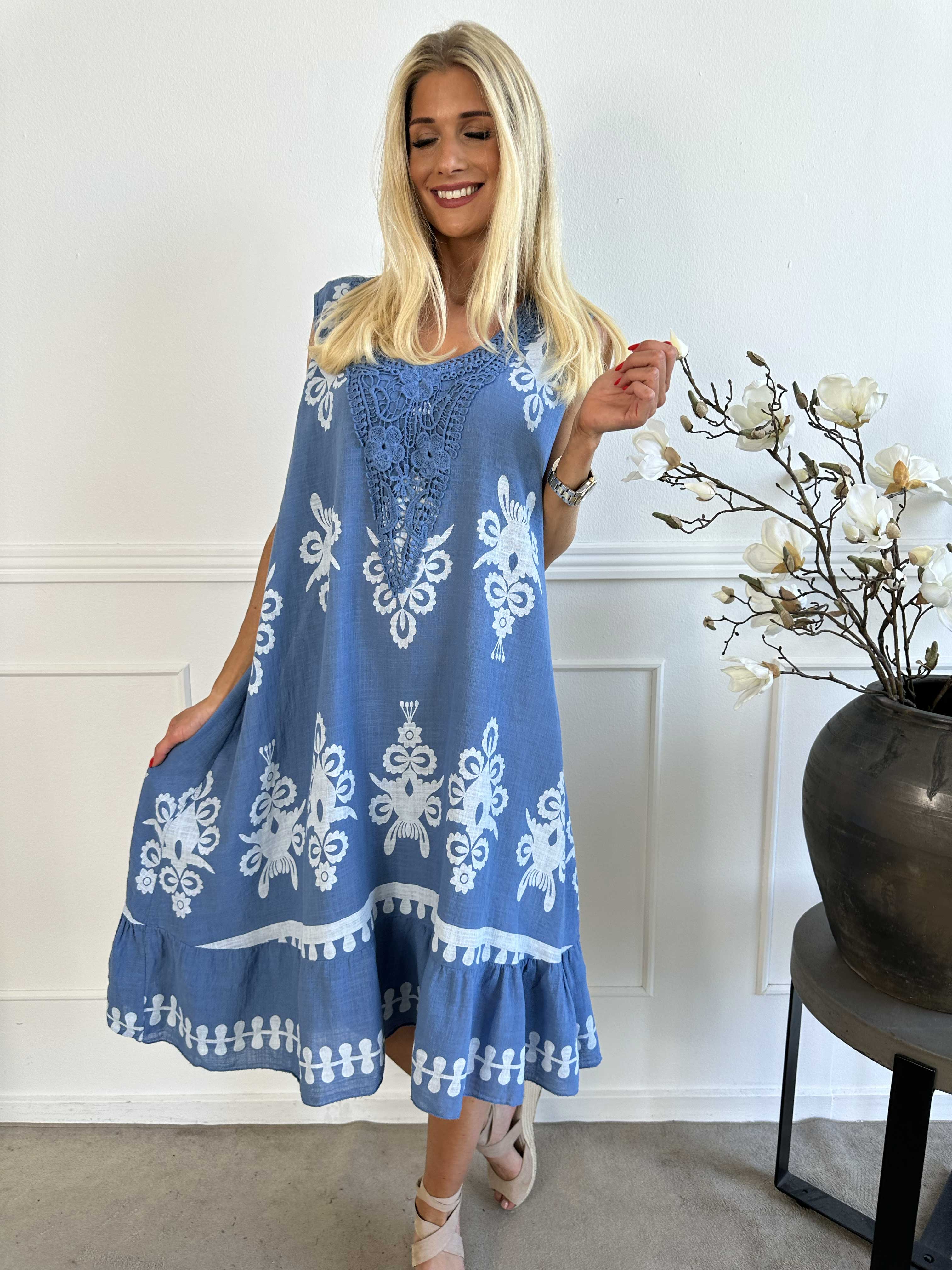 Tanzania - Smuk bomuldskjole i hørlignende stof